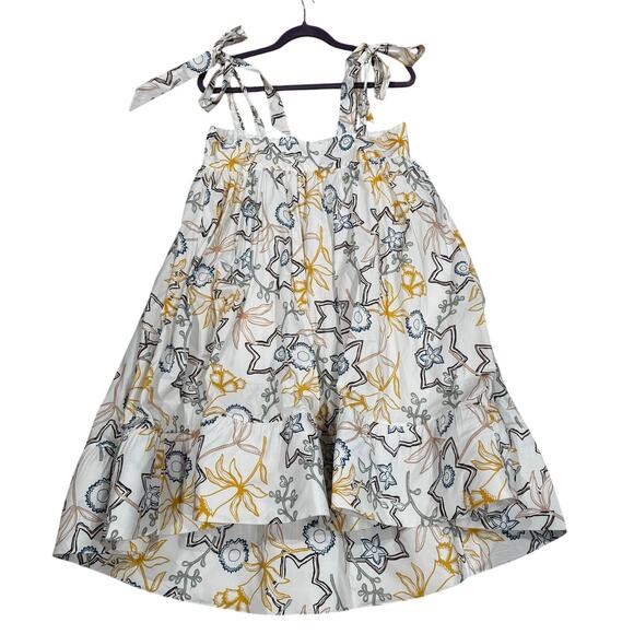 Silvia Tcherassi Calantha slip on Dress Size M Floral Cotton Shift Ruffle Hem - Picture 11 of 13